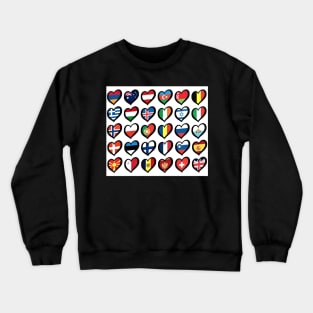 Eurovision Song Contest Flags Hearts Crewneck Sweatshirt